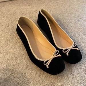 Jcrew black velvet flats